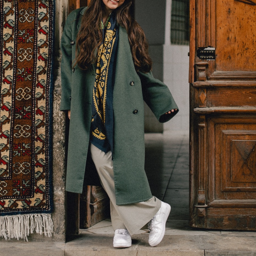 BRAND NEW Mango Handmade wool coat / Size S / Green